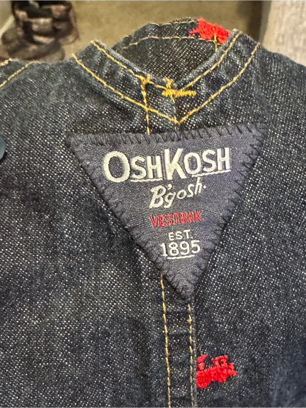 OshKosh Train Overalls 18M Y2K Denim Carpenter Style